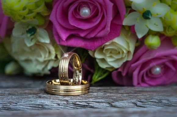 Foto Hochzeit Ringe Brautstrauß